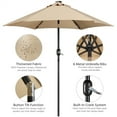 thumbnail image 5 of Alden Design 7.5ft Standard Patio Umbrella with LED Lights, Tan, 5 of 12
