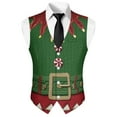 thumbnail image 5 of Yuyamidu Christmas Men's Suit Vest Santa Claus Clothes Casual Waistcoat Vest for Men Size M Leisure Dress Business Vests for Wedding Party Tuxedo V-neck Waistcoat with Pockets, 5 of 7