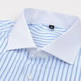 thumbnail image 3 of RUTAYY Men's Dress Shirts Casual Long Sleeve Striped Turndown Collar Slim Fit Button Down Business Daily Wear Comfortable Stretch Holiday Chic Blouse, 3 of 8