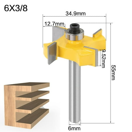 

T type Router Bit 6mm Shank Wood Milling Cutter with Bearing for Woodworking