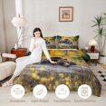 thumbnail image 3 of Castle Fairy Jungle Bear Twin Comforter Sets 2pcs,Autumn Leaves Bedding Set,Yellow Brown Green,Reversible,1 Comforter and 1 Pillowcase, 3 of 6