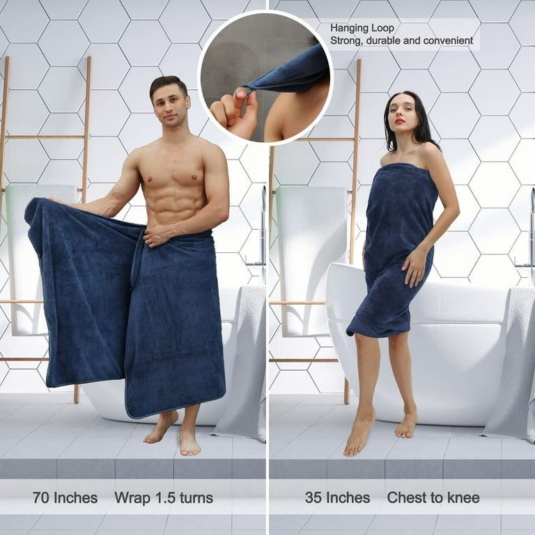 Jessy Home 4 Pack Oversized Bath Sheet Towels 700 GSM Ultra Soft Navy Blue  Bath Towel Set