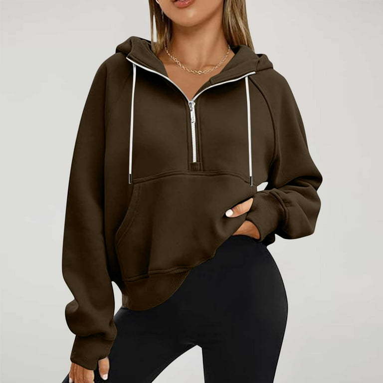 Quinlirra Women's Fashion Hoodies Sweatshirts Cropped Women's