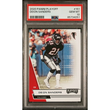 Deion Sanders 2020 Panini Playoff Football Card #151 Graded PSA 10