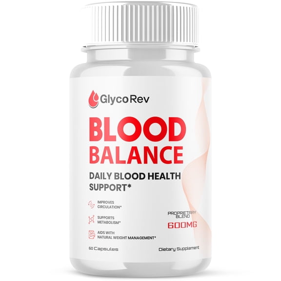 GlycoRev Blood Balance Support Pills Advanced Formula Vitamin Supplement Glyco Rev 60 Capsules