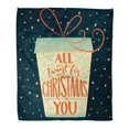 thumbnail image 1 of JSDART Throw Blanket Warm Cozy Print Flannel All I Want for Christmas is You Lettering Vintage in The Box Shape Comfortable Soft for Bed Sofa and Couch 58x80 Inches, 1 of 1