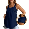 thumbnail image 6 of SGMVNU Sleeveless Tank Tops for Women Built in Bra Square Neck Pleated Flowy Loose Fit Summer Blouse Camisole Tanks, Blue, Size S, 6 of 6