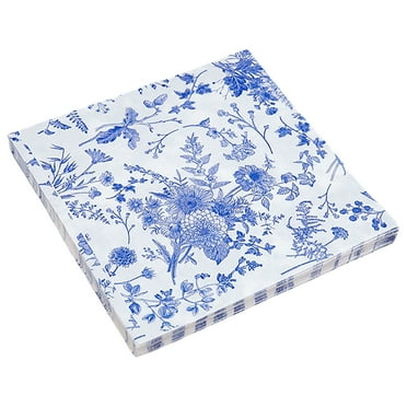 100pcs Elegant Blue And White Napkins Compact Printing Napkins Chic Pattern Napkins Party Use Napkins For Restaurant Party Supply