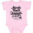 thumbnail image 3 of Inktastic Myrtle Beach is My Happy Place with Palm Trees Boys or Girls Baby Bodysuit, 3 of 5