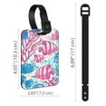 thumbnail image 3 of WIRESTER Rectangle PU Leather Luggage Tags for Travel Suitcase Baggage 4.05 x 2.83 inches - Pink Butterfly Fish, 3 of 7