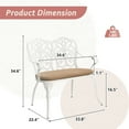thumbnail image 2 of Villeston Outdoor Bench with Cushion - Patio Garden Benches Metal Loveseat Butterfly Cast-Aluminum Outdoor Furniture for Park Lawn Front Porch,White, 2 of 9