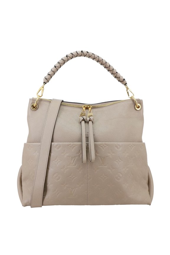 Pre-Owned Louis Vuitton Maida Monogram Empreinte Leather Hobo Shoulder Bag Beige