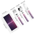 thumbnail image 2 of Easygdp Thunderstorm Violet Purple 3-Piece Flatware Set Kids Silverware, Stainless Steel Toddler Kids Utensils Safe for Preschooler Children, 2 of 8
