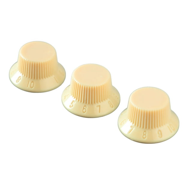 3Pcs Guitar Control Knob, 1 Volume 2 Tone Fit Top Plastic Set Kit Instrument Accessory Replacement