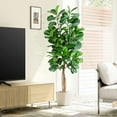 thumbnail image 3 of 6.1FT Faux Fiddle Leaf Fig Tree, Artificial Plants for Home Decor Indoor Outdoor, 73inch Fake Tall Artificial Ficus Lyrata Tree in Pot Perfect for House Office Living Room Decoration, 3 of 7