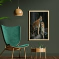 thumbnail image 2 of Animal Wall Art with Frame, Tiger Couple in the Jungle on Big Rocks Image Wild Cats in Nature Image Print, Printed Fabric Poster for Bathroom Living Room, 23" x 35", Grey and Ginger, by Ambesonne, 2 of 2