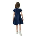 thumbnail image 5 of Gubotare Dresses for Girls Girls Dresses Short Sleeve Casual A-Line Party Dress (Navy,3-4 Years), 5 of 5
