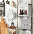 thumbnail image 3 of Black White Buffalo Plaid Snowman Xmas Trees Christmas Kitchen Towels Dish Towels, 18x26 Inch Daily Winter Decoration Hand Towels Set of 4, 3 of 6
