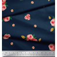 thumbnail image 2 of Soimoi Tissu Crêpe polyester Imprimé Feuilles & Roses au Mètre 52 Pouces de Large, 2 of 3