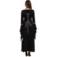 thumbnail image 6 of Renaissance Dress for Women, Medieval Lace Up Maxi Gown, Cosplay Costume for Halloween and Ren Faire, 6 of 7