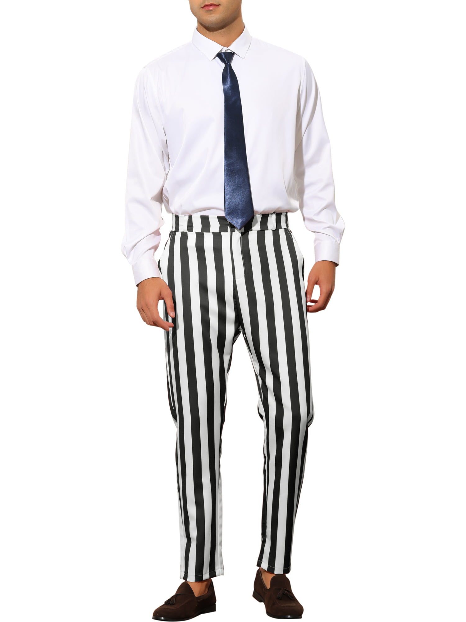 Lars Amadeus Halloween Polka Dots Dress Pants for Men's Regular Fit Flat  Front Formal Printed Trousers 28 Black at  Men's Clothing store