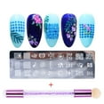 thumbnail image 1 of Flmtop 1Set Nail Stamping Plate Exquisite Pattern Shiny Effect DIY Nail Transfer Print Template for Makeup, 1 of 10