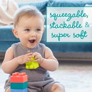 Infantino Super Soft 1st Building Blocks, Sensory Baby Toys, 6-12 Months, Multicolor, 12-Piece