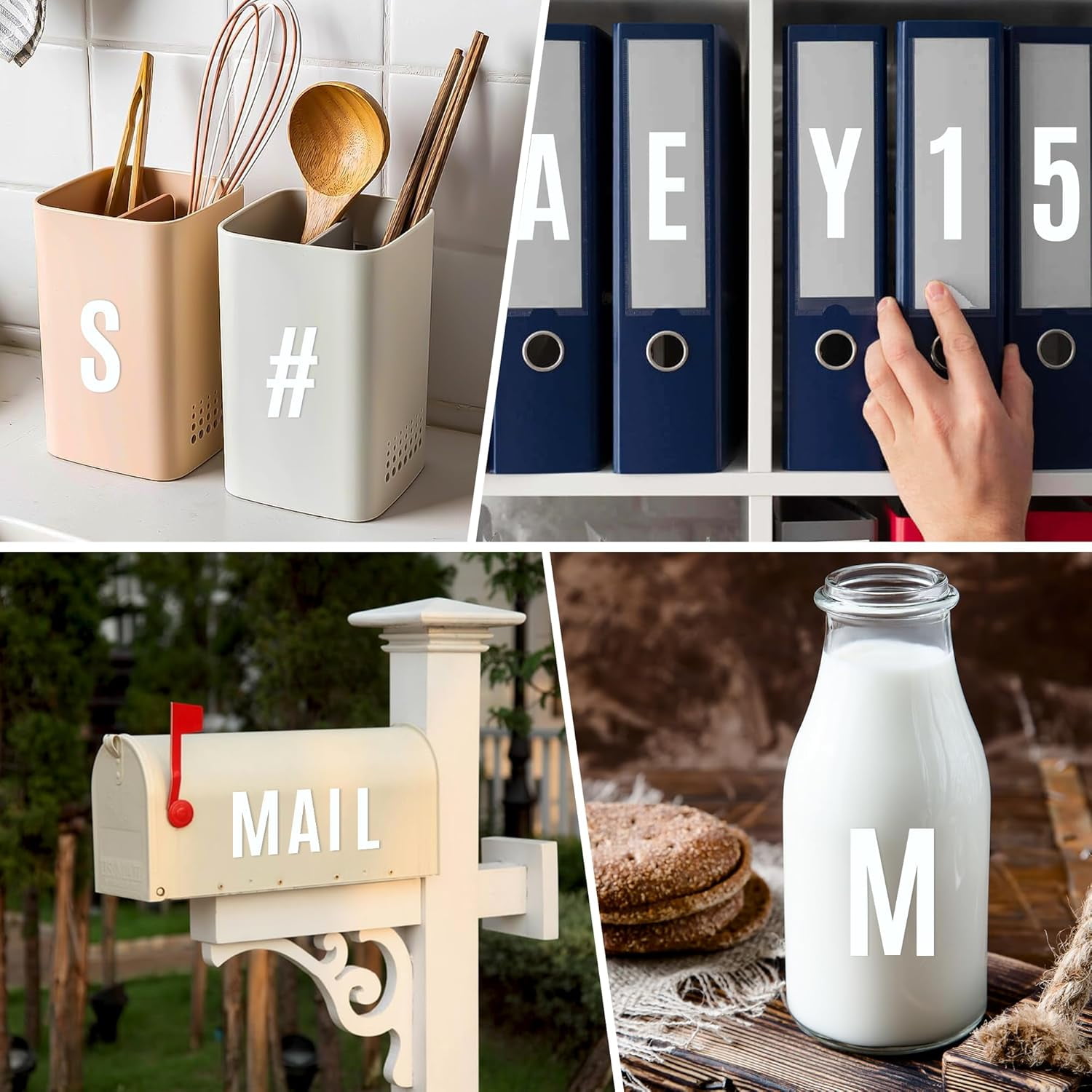520 PCS Letter Stickers 30 Sheet Large Mailbox Numbers and Letters,Self-Adhesive Vinyl Waterproof Alphabet Stickers for Mailbox Window Door Sign Car Poster Bulletin Board Classroom Decor(White,3 Inch