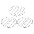 thumbnail image 1 of Uxcell 3pcs Soporte de Cocina Redondo 9.1" Diámetro Acero Inoxidable 1.8" Alto para Cocinar, Plata, 1 of 6