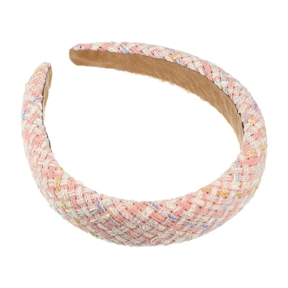Unique Bargains Hair Headband Retro Style Fabric Headband for Women Girl Light Pink 6.1"x5.31"x1.38" Wide Headband