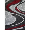 thumbnail image 1 of Ladole Rugs Innovative Spirals Abstract Pattern Area Rug Carpet in Red Grey Black, 5x8 (5'3" x 7'6", 160cm x 230cm), 1 of 5