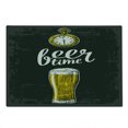 thumbnail image 2 of Modern Cutting Board, Beer Time Typography with Glass and Old Antique Lifestyle Illustration, Decorative Tempered Glass Cutting and Serving Board, Large Size, Dark Green Yellow Cream, by Ambesonne, 2 of 5