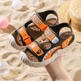 thumbnail image 2 of Caqnni Boys Water Sandals Outdoor Hiking Adjustable Strap Sport Sandals Walking & Sports Shoes Boys Summer Sandals Boys Summer Adjustable Comfortable Sandals (Orange,8), 2 of 5
