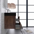 thumbnail image 4 of Alice 24" Wall Mounted Floating Bathroom Vanity in Walnut with Black Basin, 4 of 10