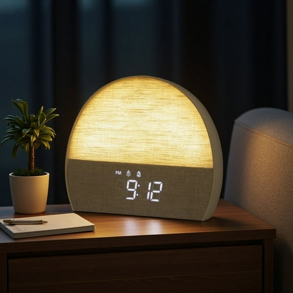 Sunrise Alarm Clock, White Noise Sound Machine for Bedroom, Natural Wake-Up Smart Light, Bluetooth Speaker, Dimmable Clock, Screen-Free Design for Adults Kids Baby Gifts - White