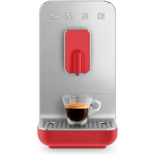 Smeg BCC01RDMUS Machine à Expresso Automatique avec Mousseur et Moulin à Café, Rouge
