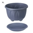 thumbnail image 2 of Cheers.US Plastic Plant Pots - Planter with Drainage Holes and Tray, Modern Decorative Flower Pot Indoor or Outdoor, for House Garden and Office Succulents Cactus as Well as Other Plants, 2 of 7