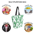 thumbnail image 7 of FORMRS Womens Canvas Tote Bag with Zipper Inner Pocket Shoulder Handbag, Cactus Pattern, 7 of 7