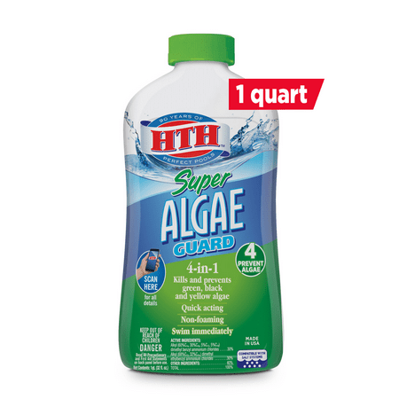 HTH Super Algae Guard for Swimming Pools, 1 qt. (Best Way To Clean Algae From Pond)