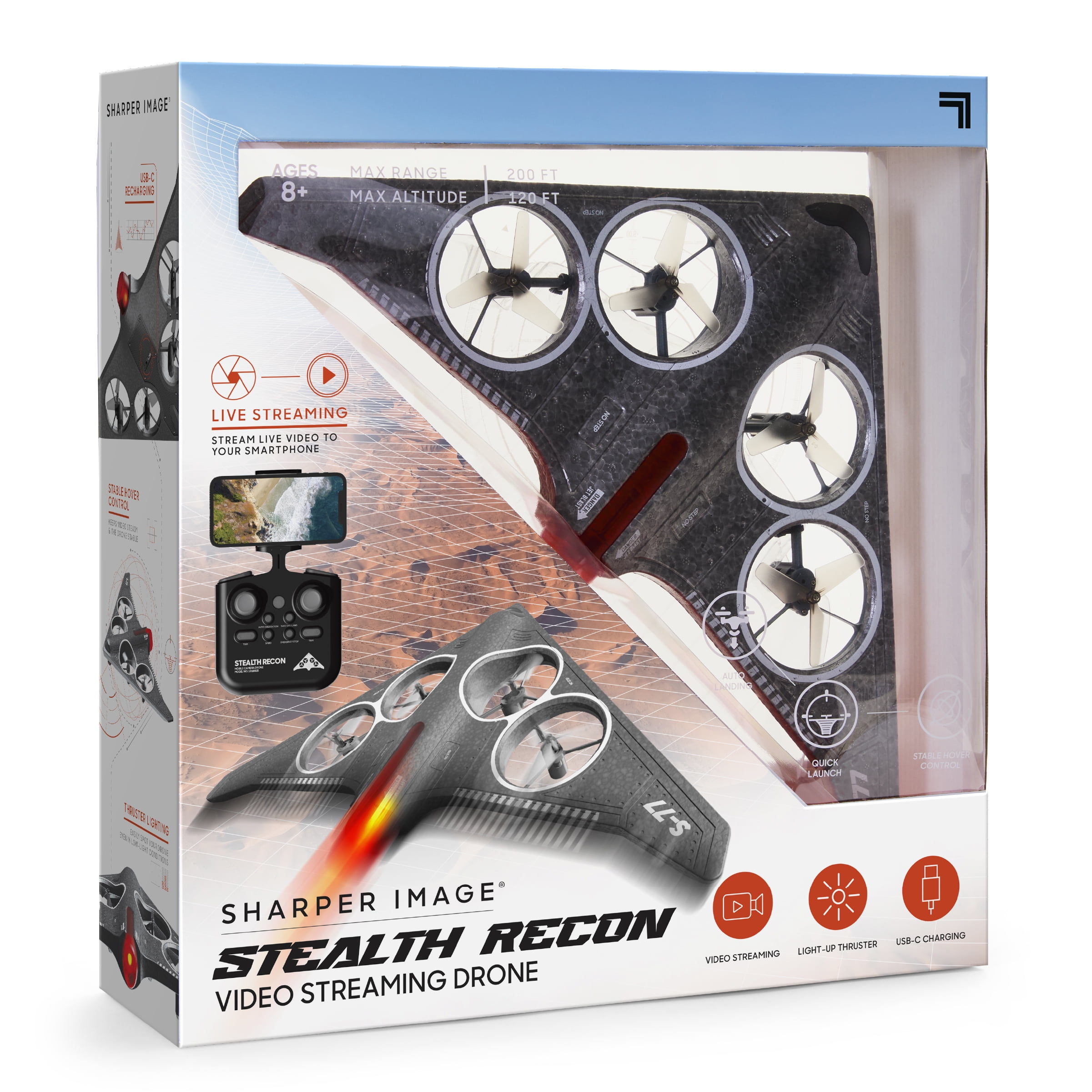 Sharper Image® Stealth Recon Video Drone with Live Streaming Camera