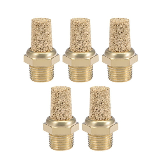 1/8 PT Sintered Bronze Exhaust Muffler with Brass Body Protruding 5pcs