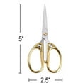 thumbnail image 2 of 5" Small Sewing Scissors All Purpose Scissors Stainless Steel Tip Shears DIY Tools Office Scissors for Home Office School Sewing Fabric Handcraft Craft Art Work Needlework Everyday Use Gold, 2 of 8