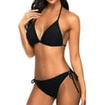 thumbnail image 3 of NEREID Women Triangle Bikini Sets Halter Two Piece Sexy Swimsuit String Tie Side Bathing Suit, 3 of 7