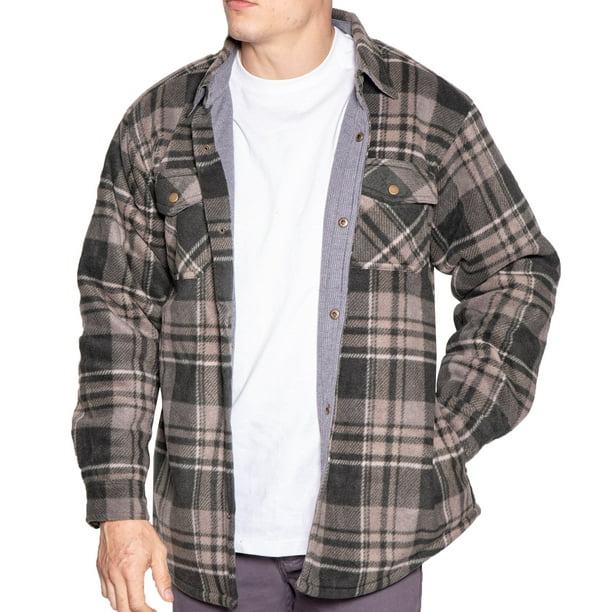 MAXXSEL - Flannel Shirt Jackets for Men Big And Tall Heavy Quilted ...