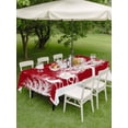 thumbnail image 3 of Outdoor Tablecloth with Umbrella Hole and Zipper, Christmas Red Rectangle Table Cloth 60x84 Inch Waterproof Tablecloth, White Xmas Tree Elk Winter Snowflake Picnic Table Cover for Patio Camping, 3 of 7