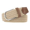 thumbnail image 4 of Leather Covered Buckle Woven Elastic Stretch Belt 1 3/8" Width Stretch Belts for Men, 4 of 6