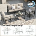 thumbnail image 6 of MRUAKA Aluminum Patio Furniture Set, 6 Pcs Modern Outdoor Sofa Sets, Outdoor Sectional Patio Conversation Set with Coffee Table for Backyard, Poolside, Beige, 6 of 10