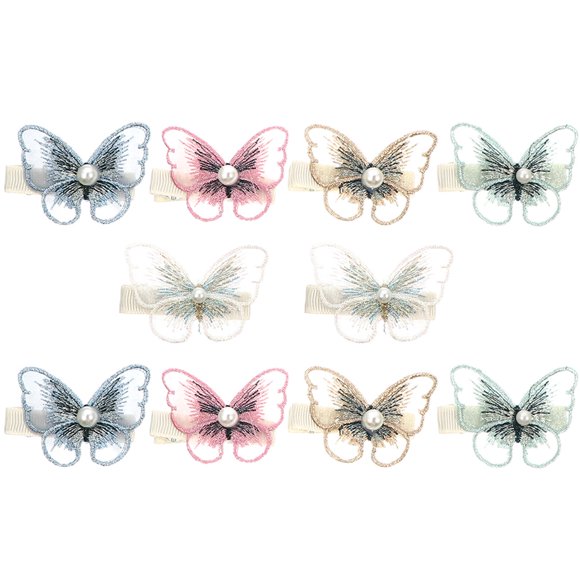 OUNONA 10Pcs Small Butterfly Hair Clips Comfortable Hair Styling Accessories with Beautiful Design