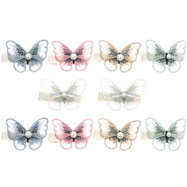 OUNONA 10Pcs Small Butterfly Hair Clips Comfortable Hair Styling Accessories with Beautiful Design