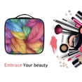 thumbnail image 6 of FORMRS Travel Makeup Bag Large Capacity Train Case Cosmetic Organizer with Adjustable Dividers, Vibrant Leaves Pattern, 6 of 8